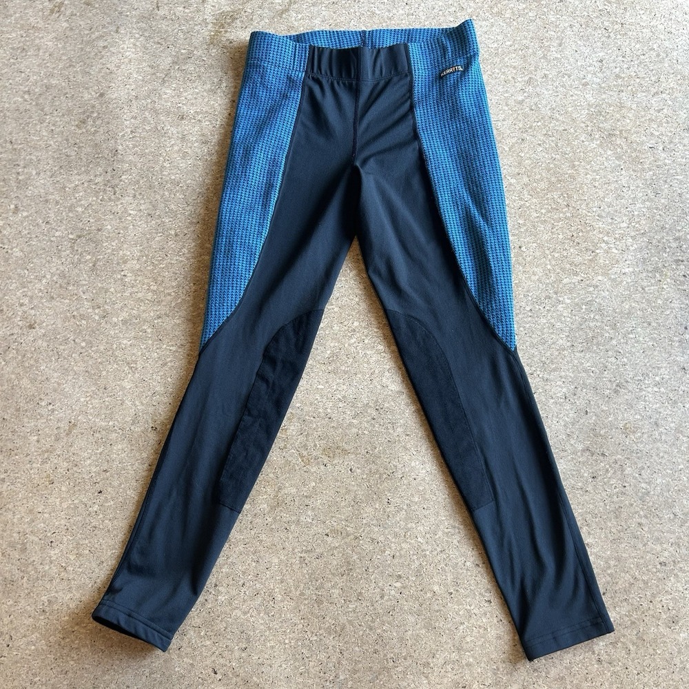 Kerrits Women's Riding Leggings Size XLBlue Equestrian Tights Knee Patch Stretch